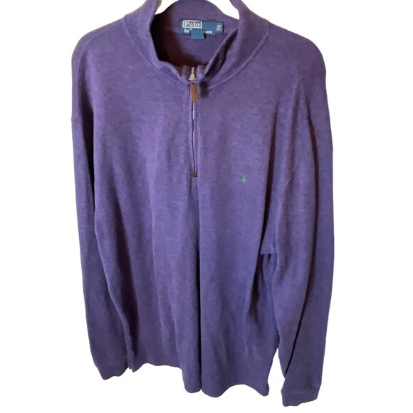 Polo Ralph Lauren 1/4Zip LT Purple Pullover Super Soft - Picture 1 of 4